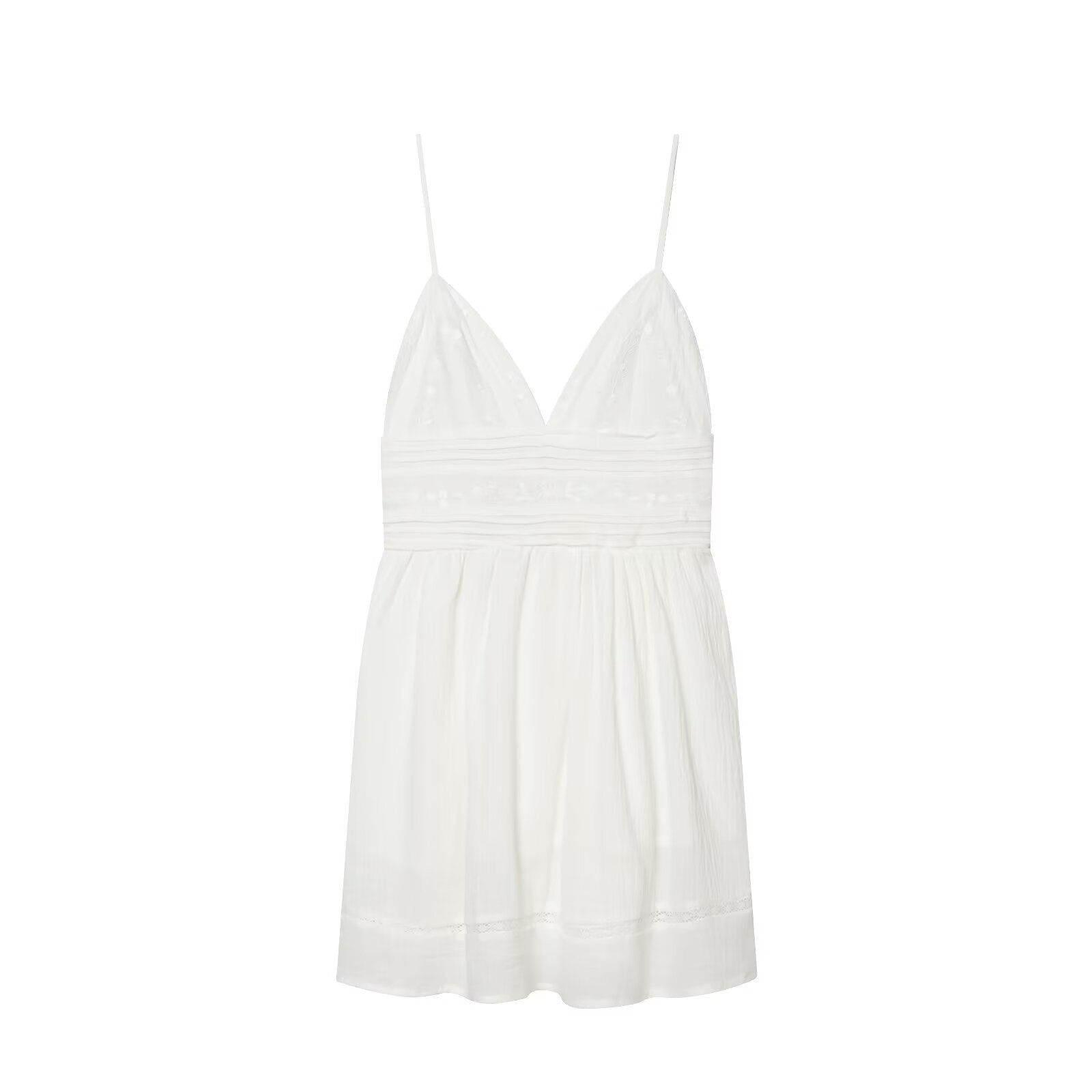 Women's embroidered suspender mini dress