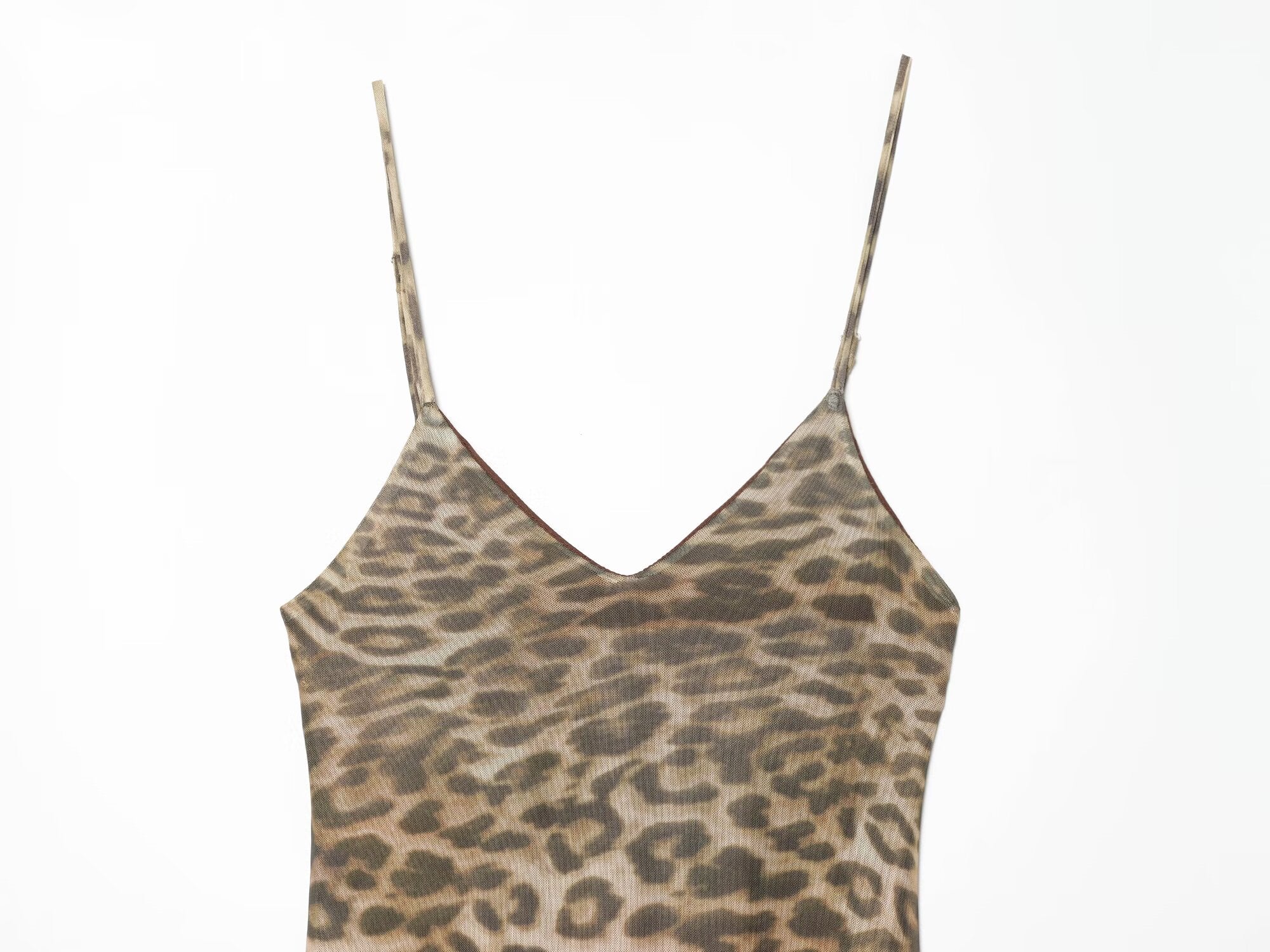 Women's animal print tulle suspender dress