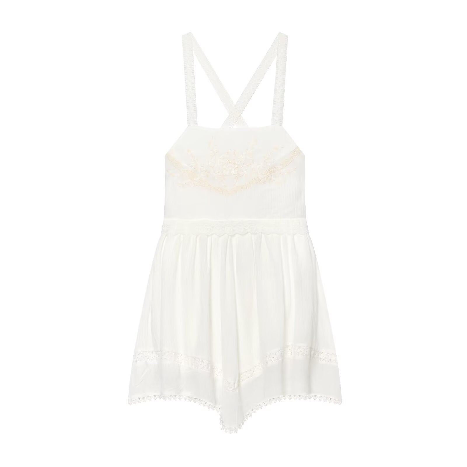 Women's chiffon embroidered mini dress