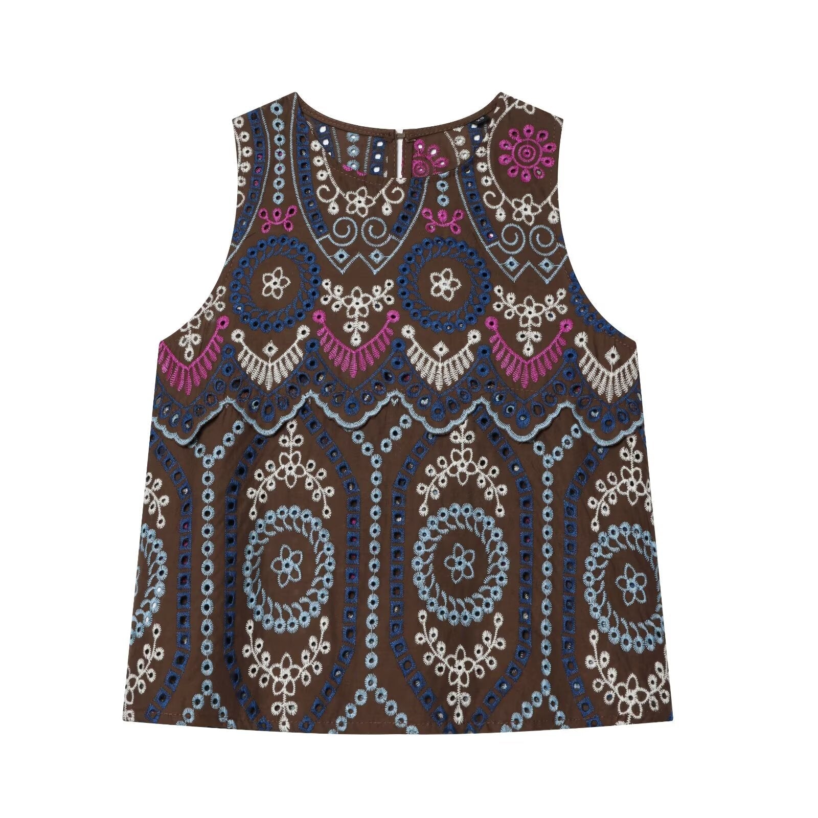 suit Women's 2 pieces hollowed out embroidered top+Skirts