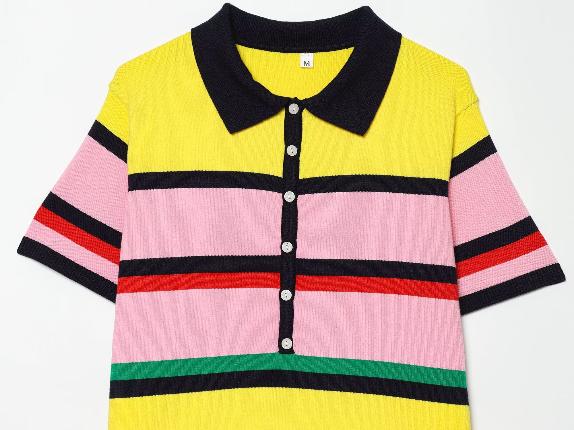 Women's comfortable striped knitted polo shirt