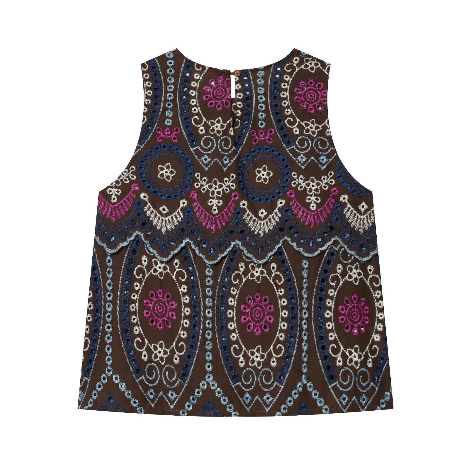 suit Women's 2 pieces hollowed out embroidered top+Skirts