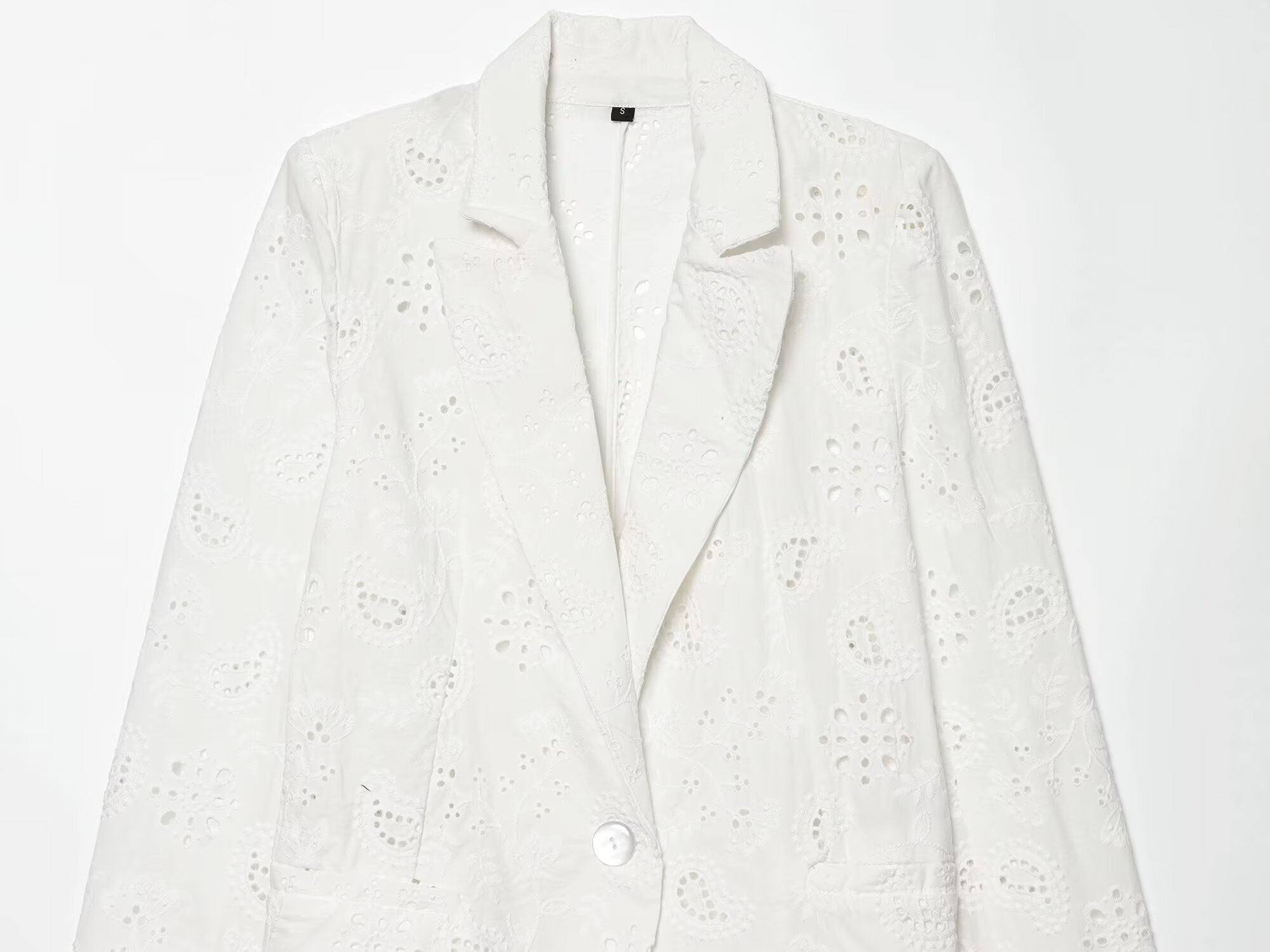 suit Women's 2 pieces with shoulder pads embroidered Blazer Coat+Shorts