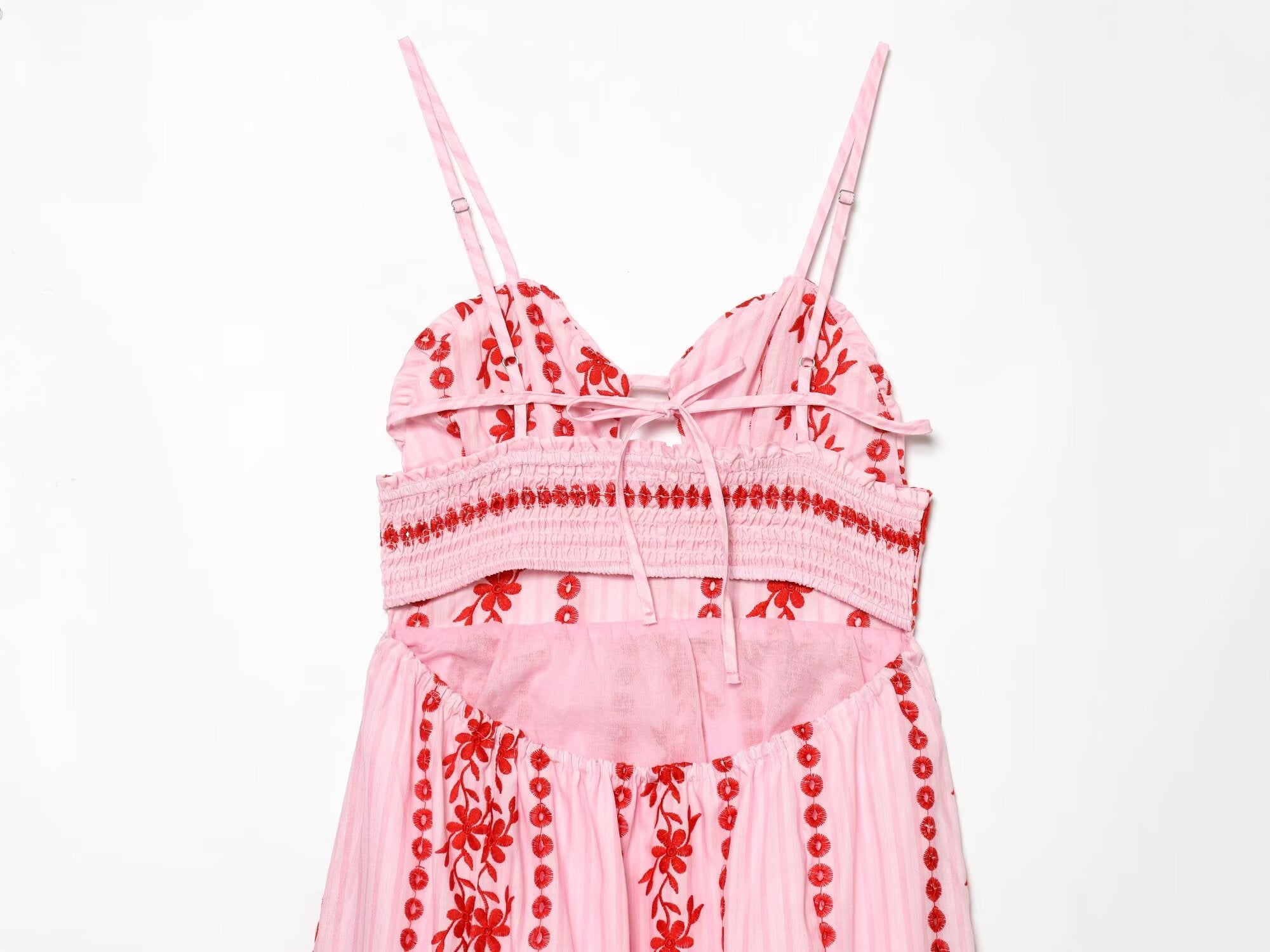 Women's hollowed out embroidered suspender dress