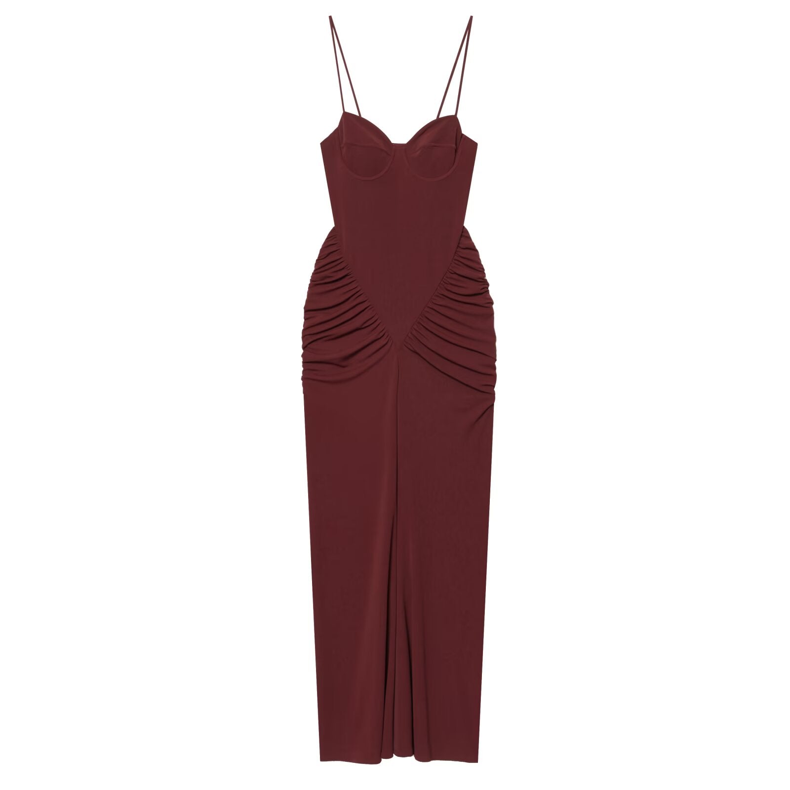 Women's heart-shaped collar slim pleated dress