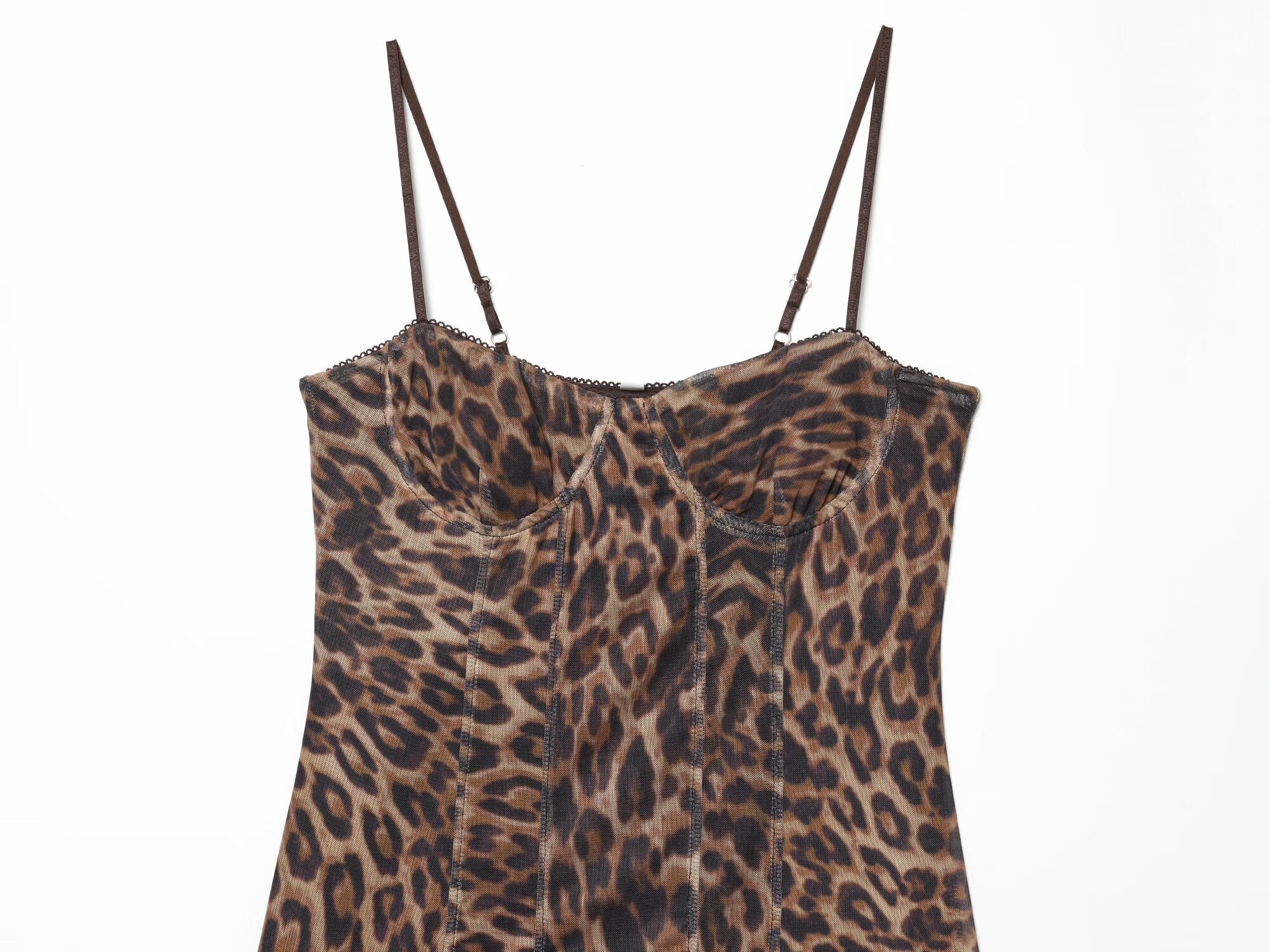 Women's animal print tight corset style tulle dress
