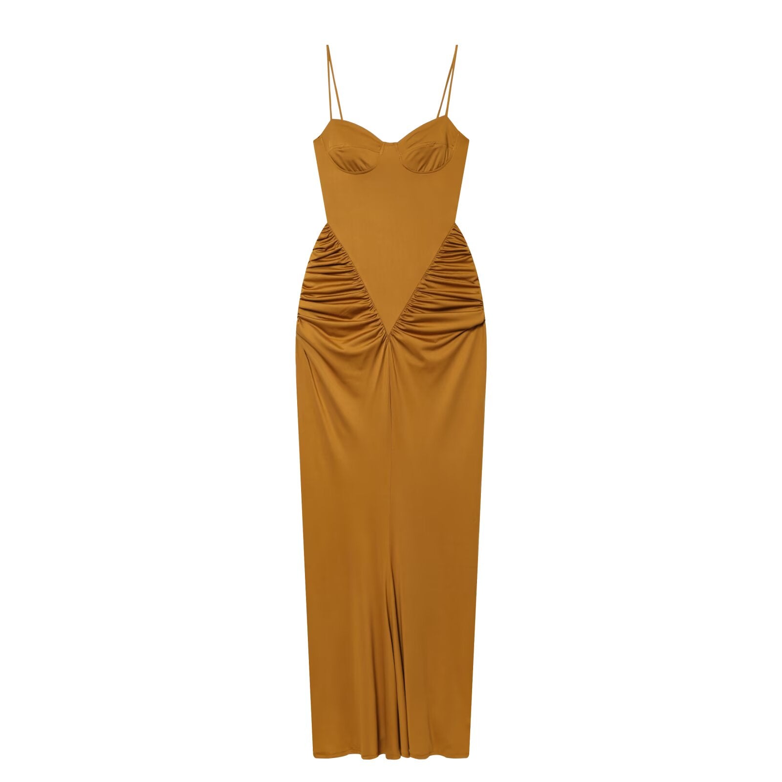 Women's heart-shaped collar slim pleated dress