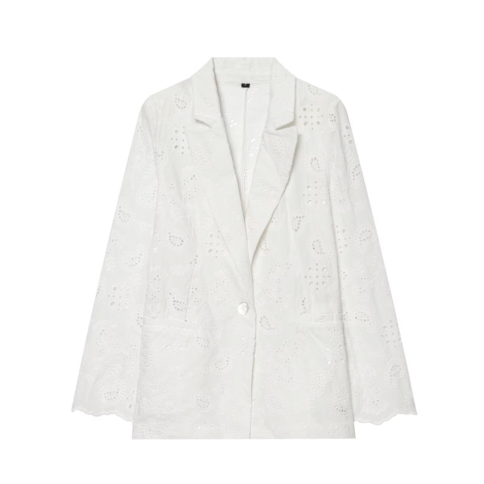 suit Women's 2 pieces with shoulder pads embroidered Blazer Coat+Shorts