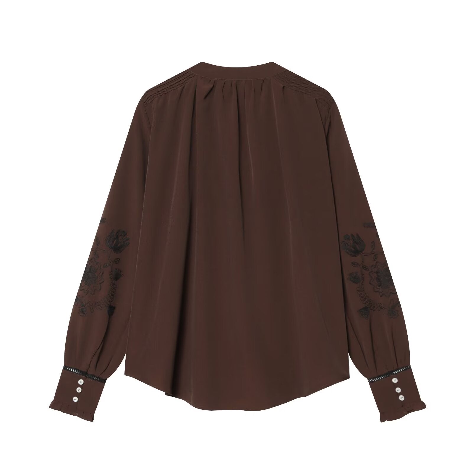 suit Women's 2 pieces lace up decorative embroidered shirt+pants