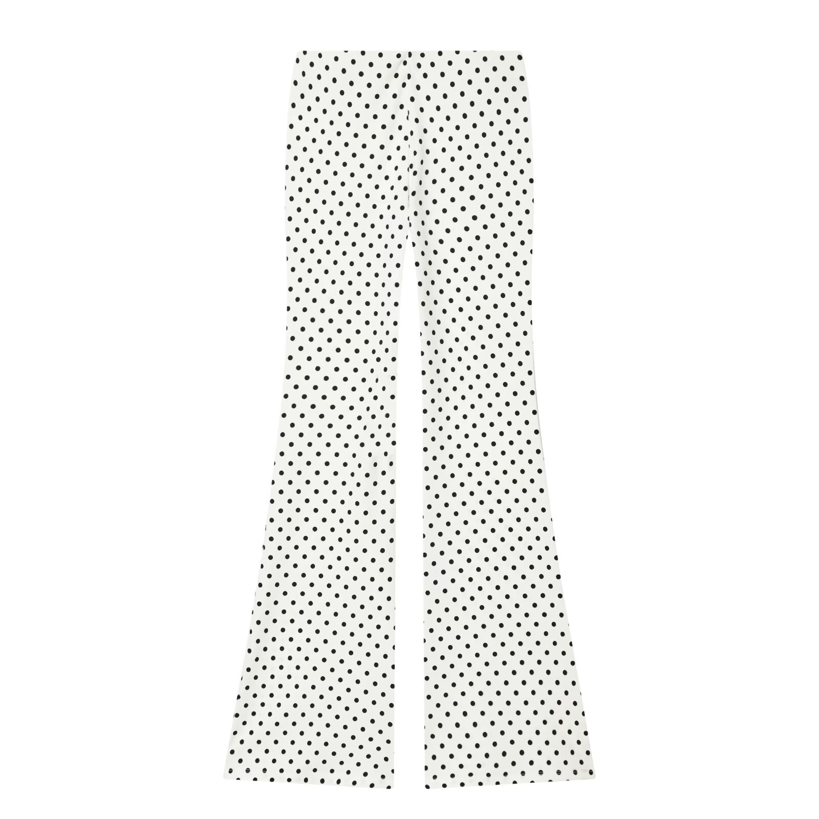 suit Women's 2 pieces elastic wave point hanging neck top+flared pants