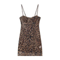 Women's animal print tight corset style tulle dress
