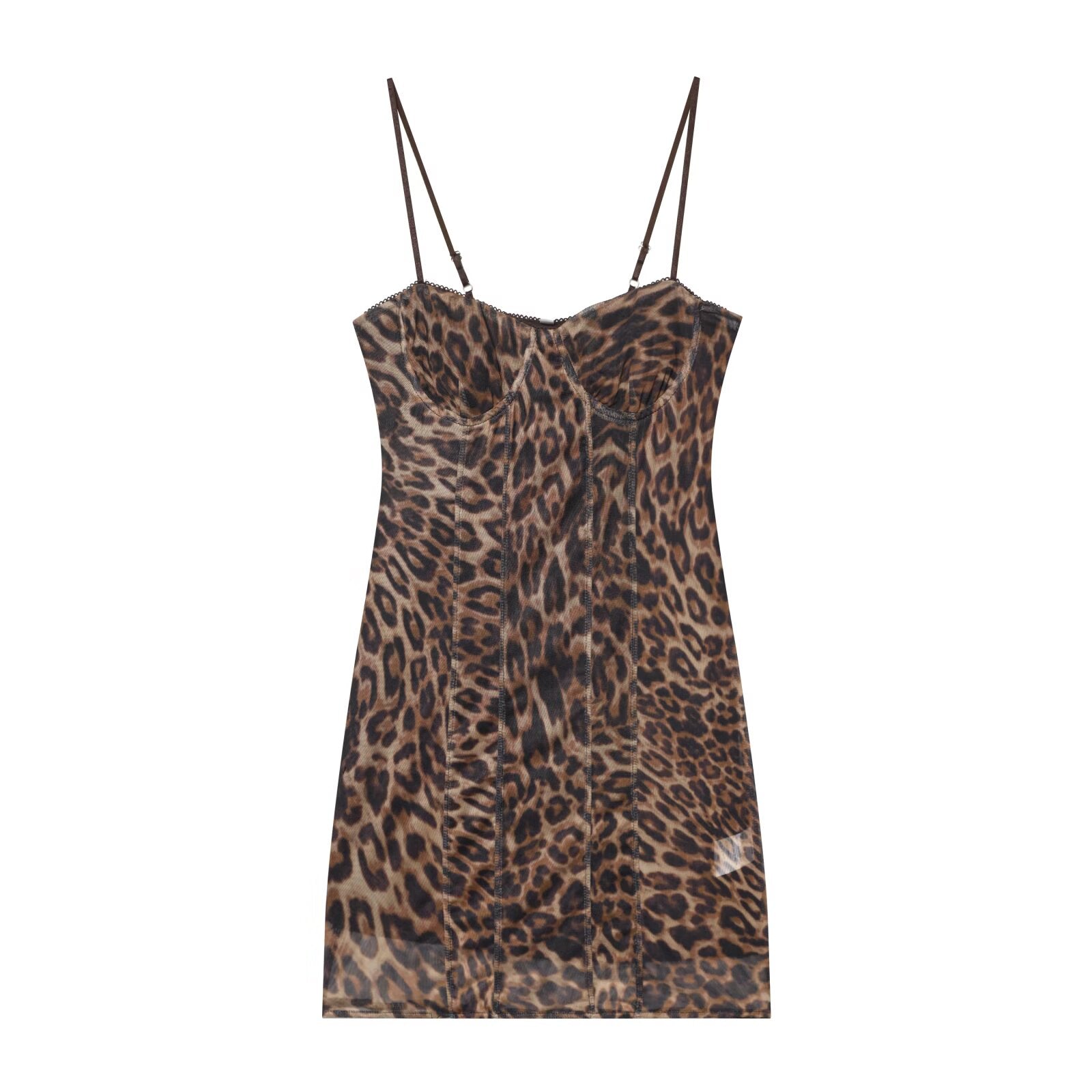 Women's animal print tight corset style tulle dress