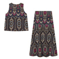 suit Women's 2 pieces hollowed out embroidered top+Skirts