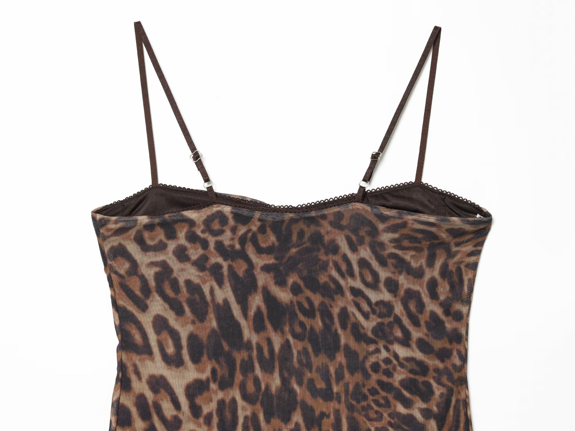 Women's animal print tight corset style tulle dress