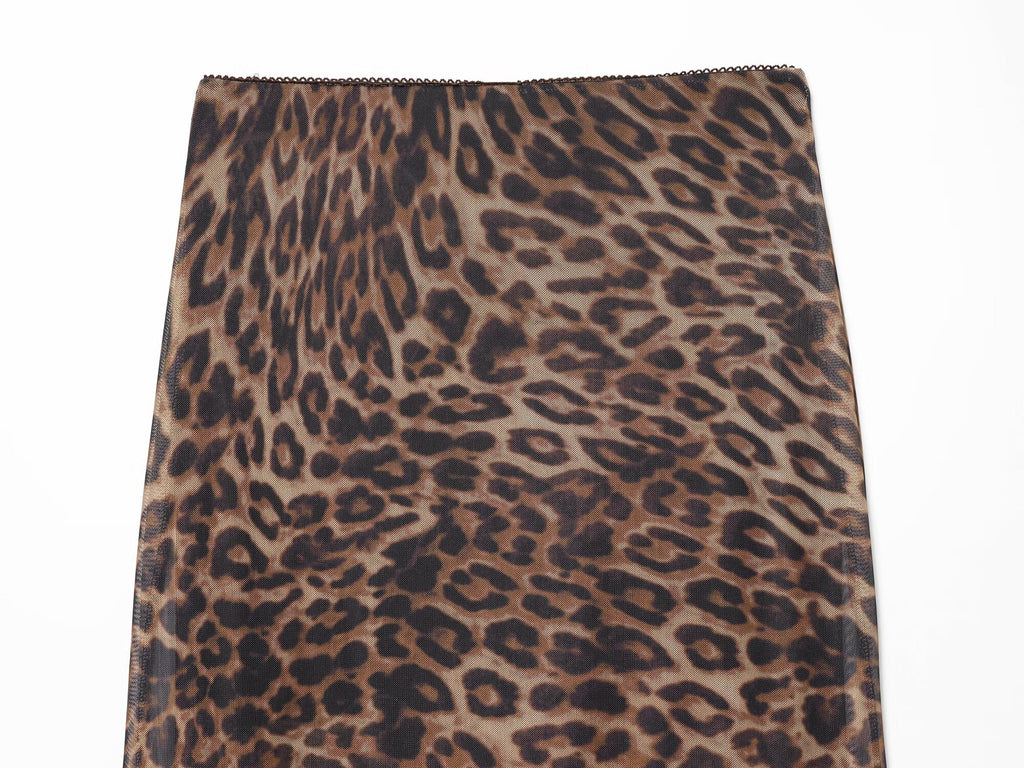 suit Women's 2 pieces animal print tulle top+Skirts