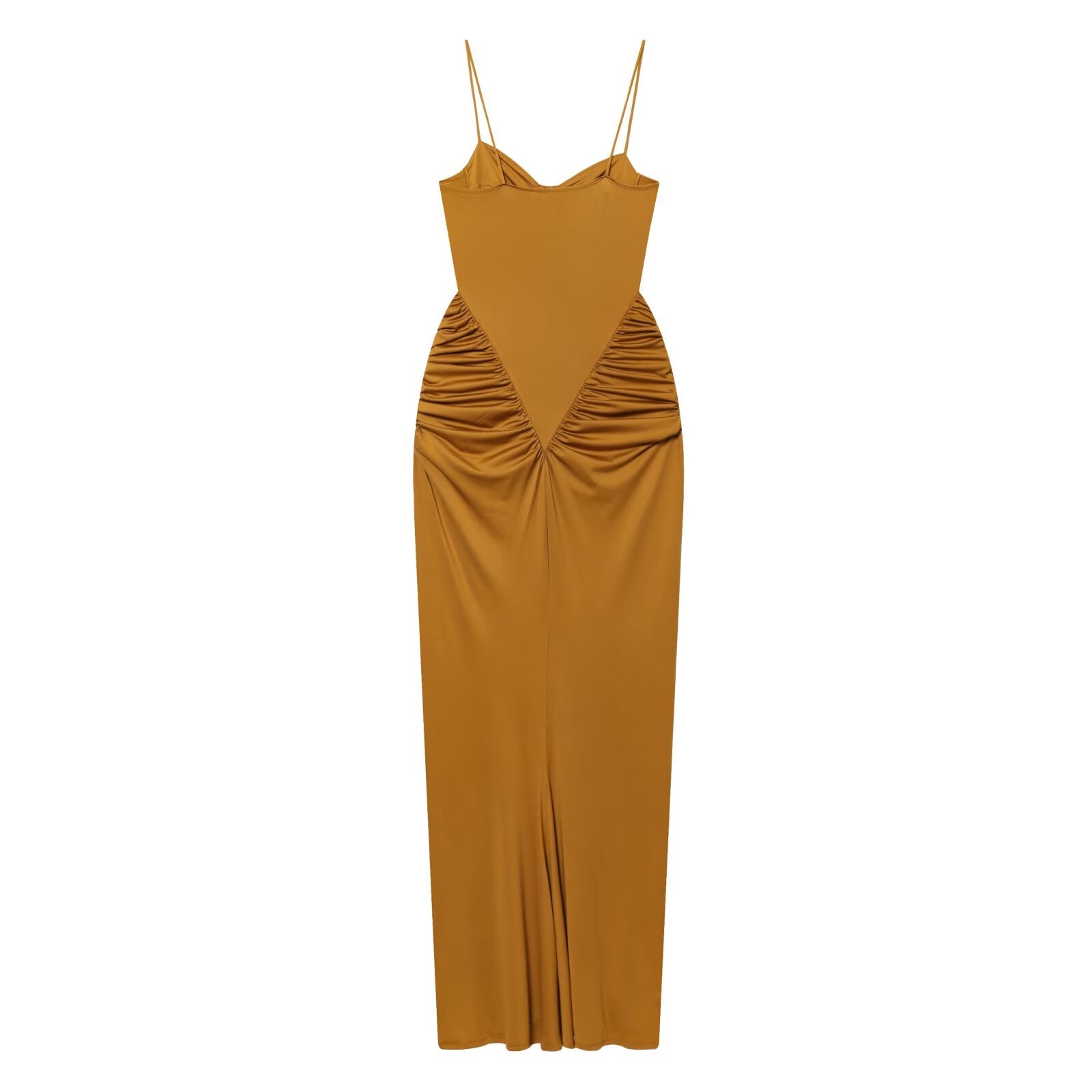 Women's heart-shaped collar slim pleated dress