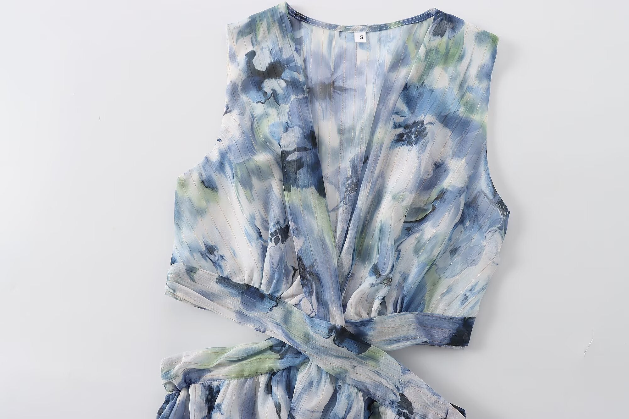 Women's Open Design Metallic Line Printed Dress