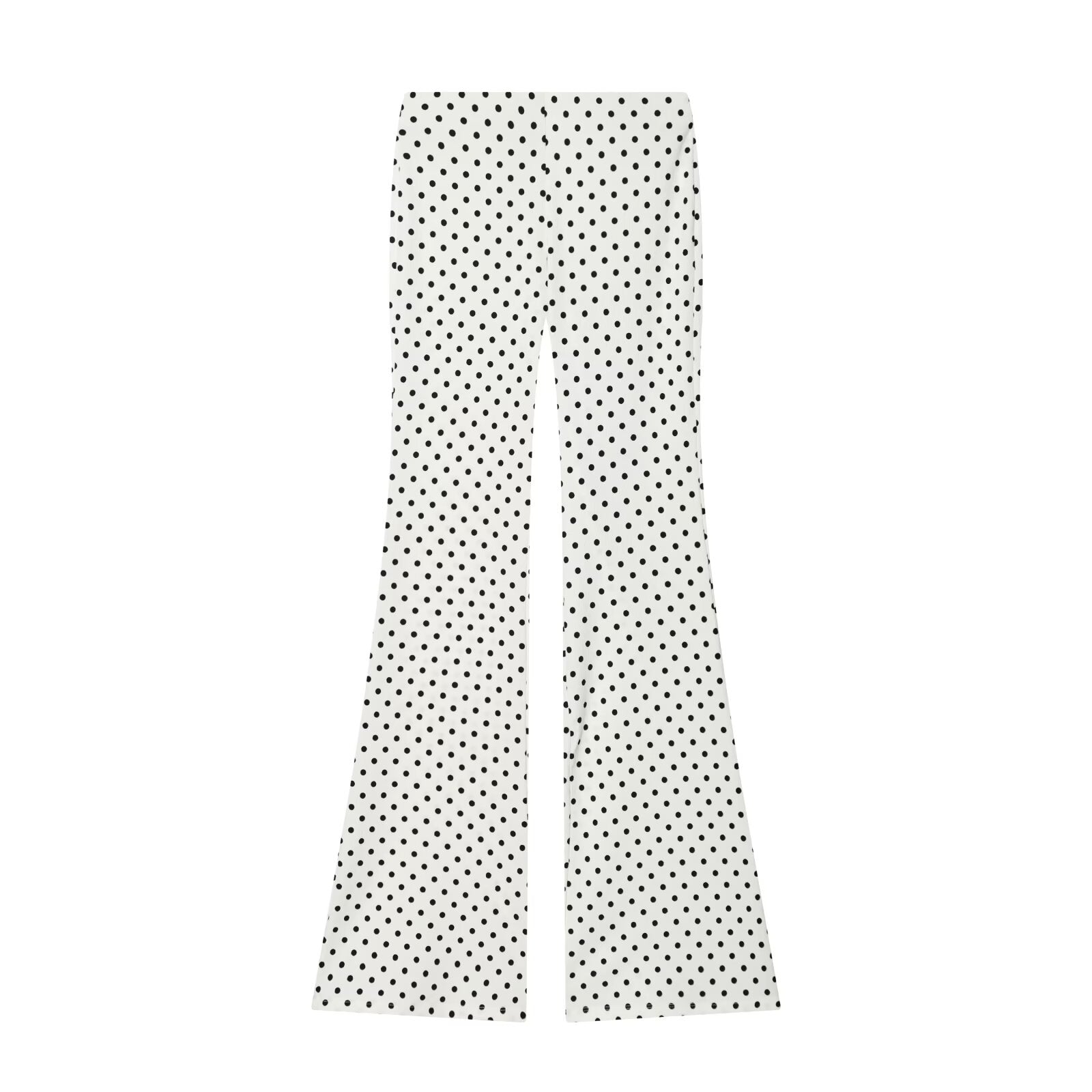 suit Women's 2 pieces elastic wave point hanging neck top+flared pants