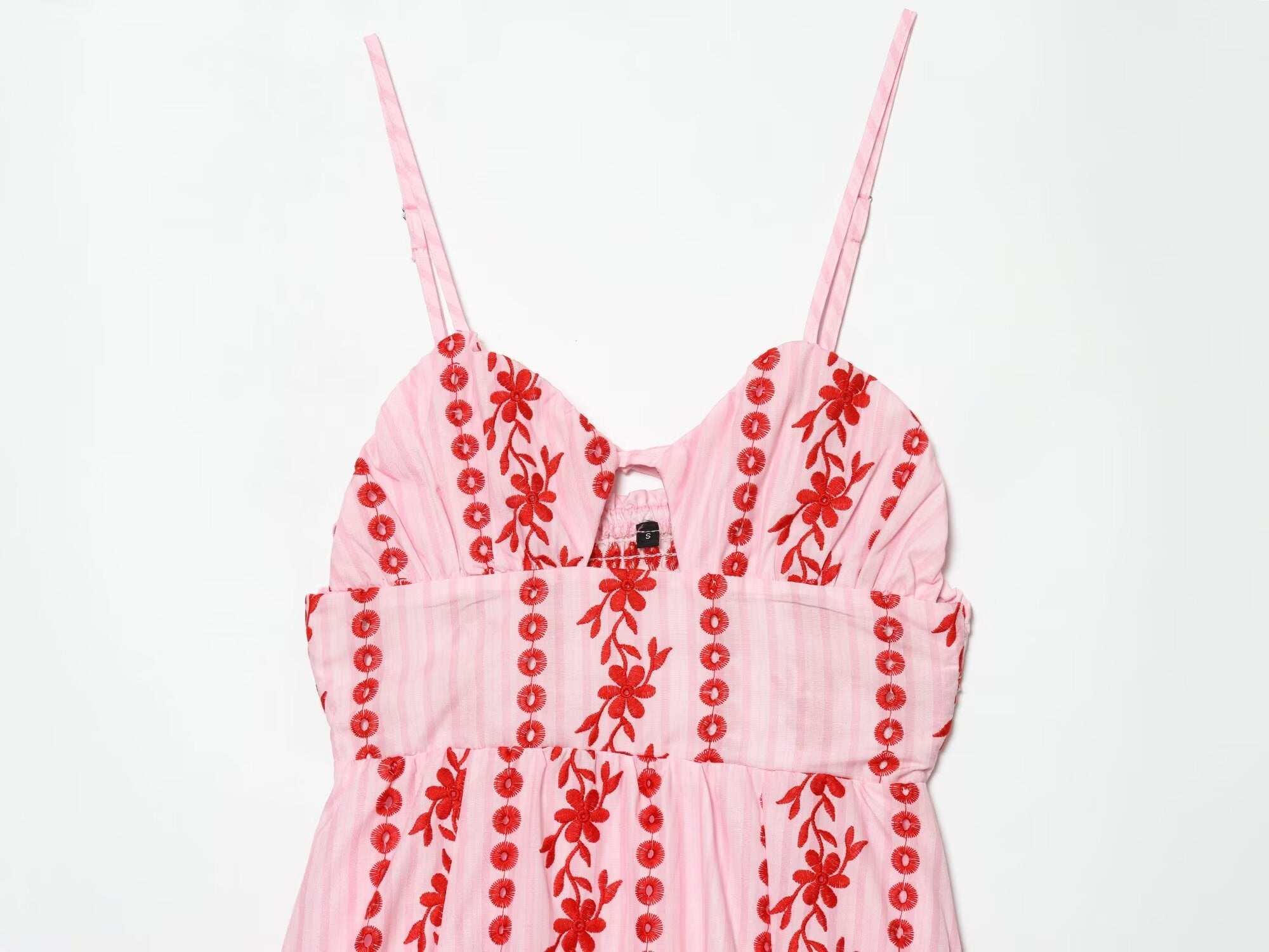 Women's hollowed out embroidered suspender dress