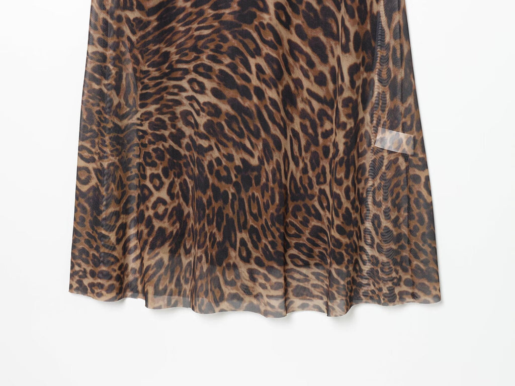 suit Women's 2 pieces animal print tulle top+Skirts