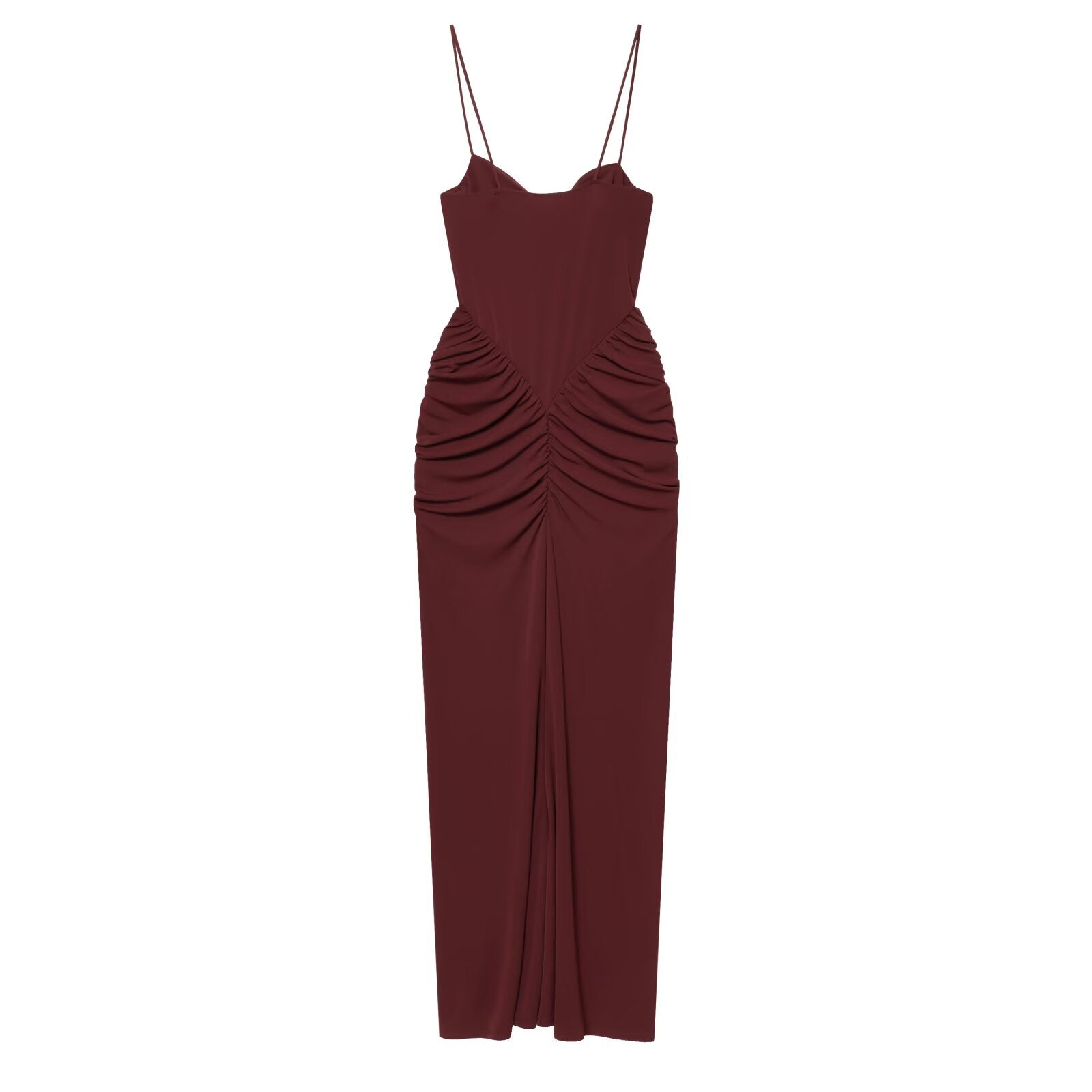 Women's heart-shaped collar slim pleated dress