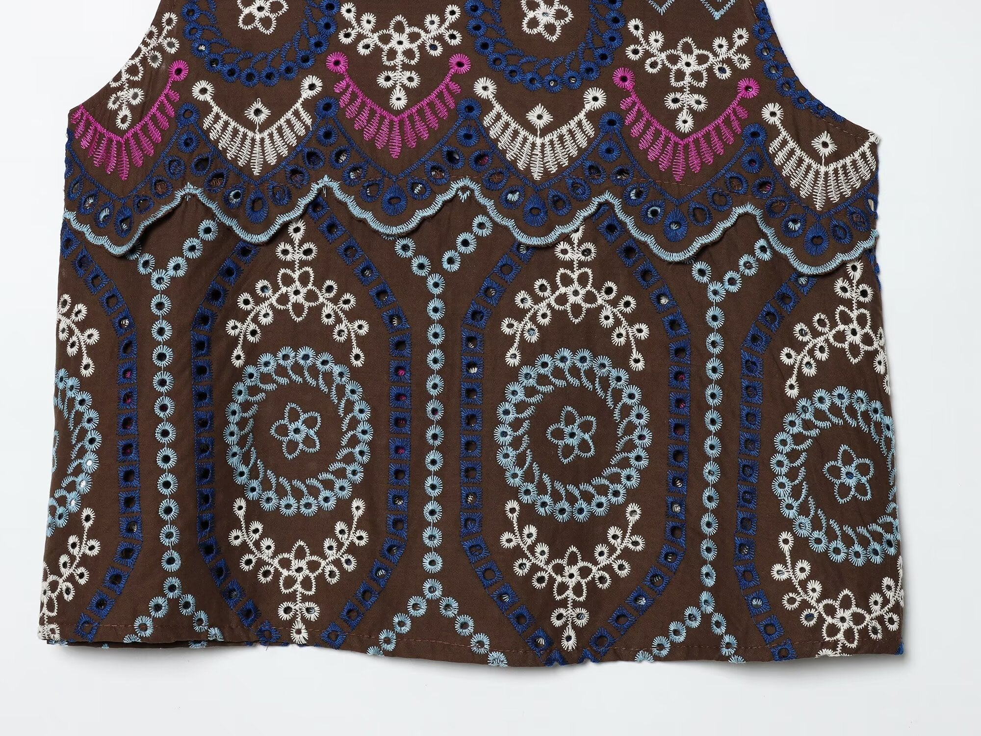 suit Women's 2 pieces hollowed out embroidered top+Skirts