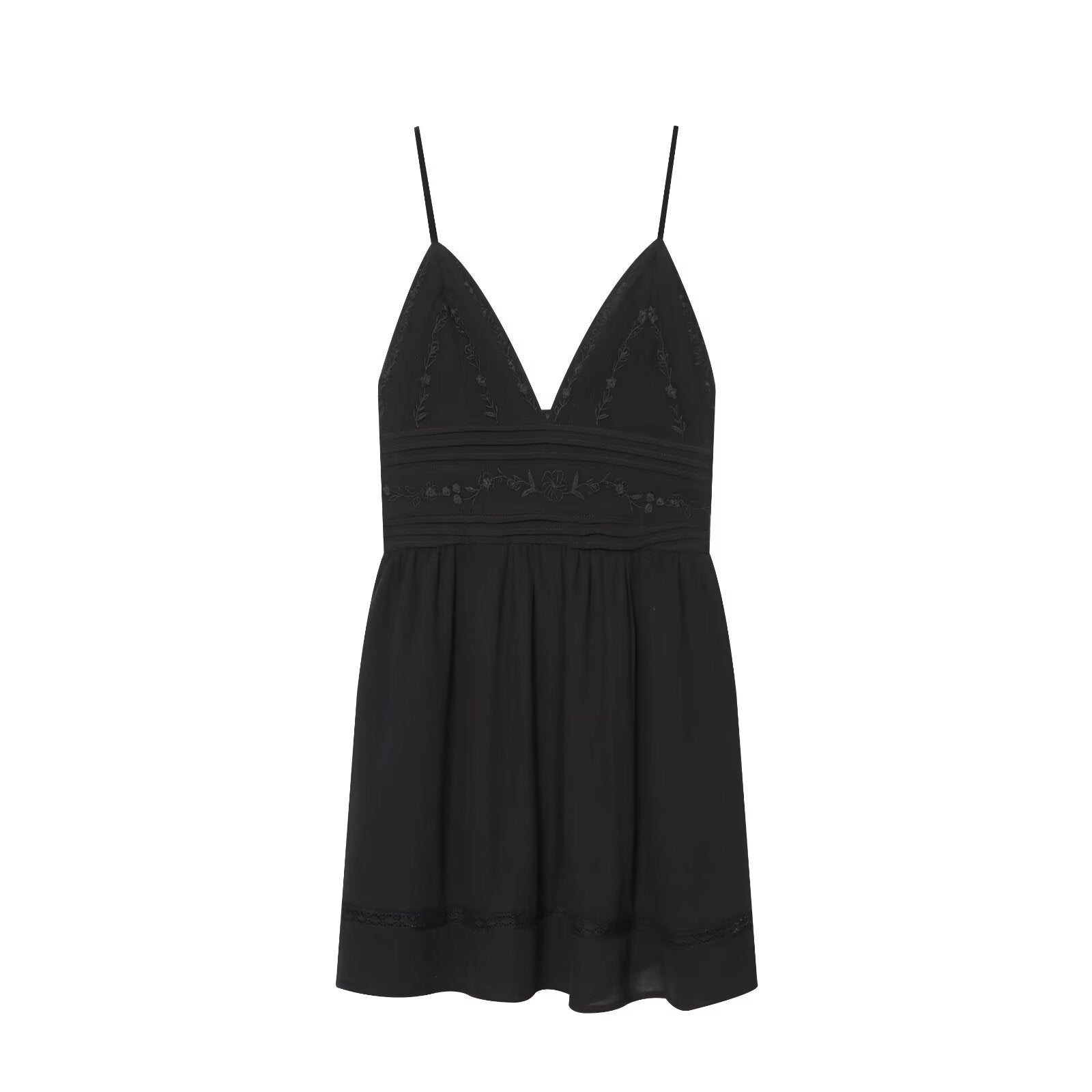 Women's embroidered suspender mini dress
