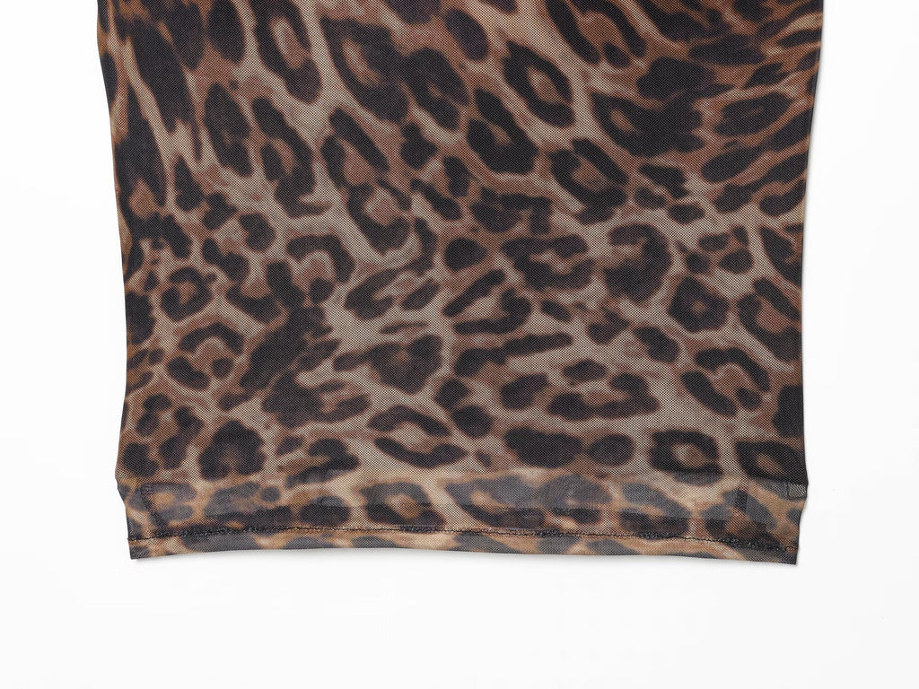 suit Women's 2 pieces animal print tulle top+Skirts