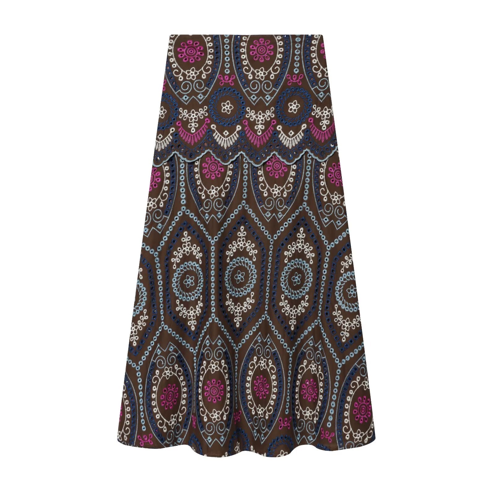 suit Women's 2 pieces hollowed out embroidered top+Skirts